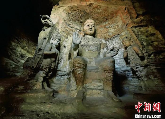 云岡石窟規(guī)模最大的洞窟第3窟。