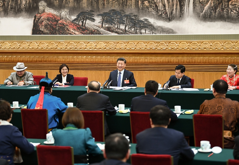 2019年3月5日，習(xí)近平總書記參加十三屆全國人大二次會議內(nèi)蒙古代表團的審議。