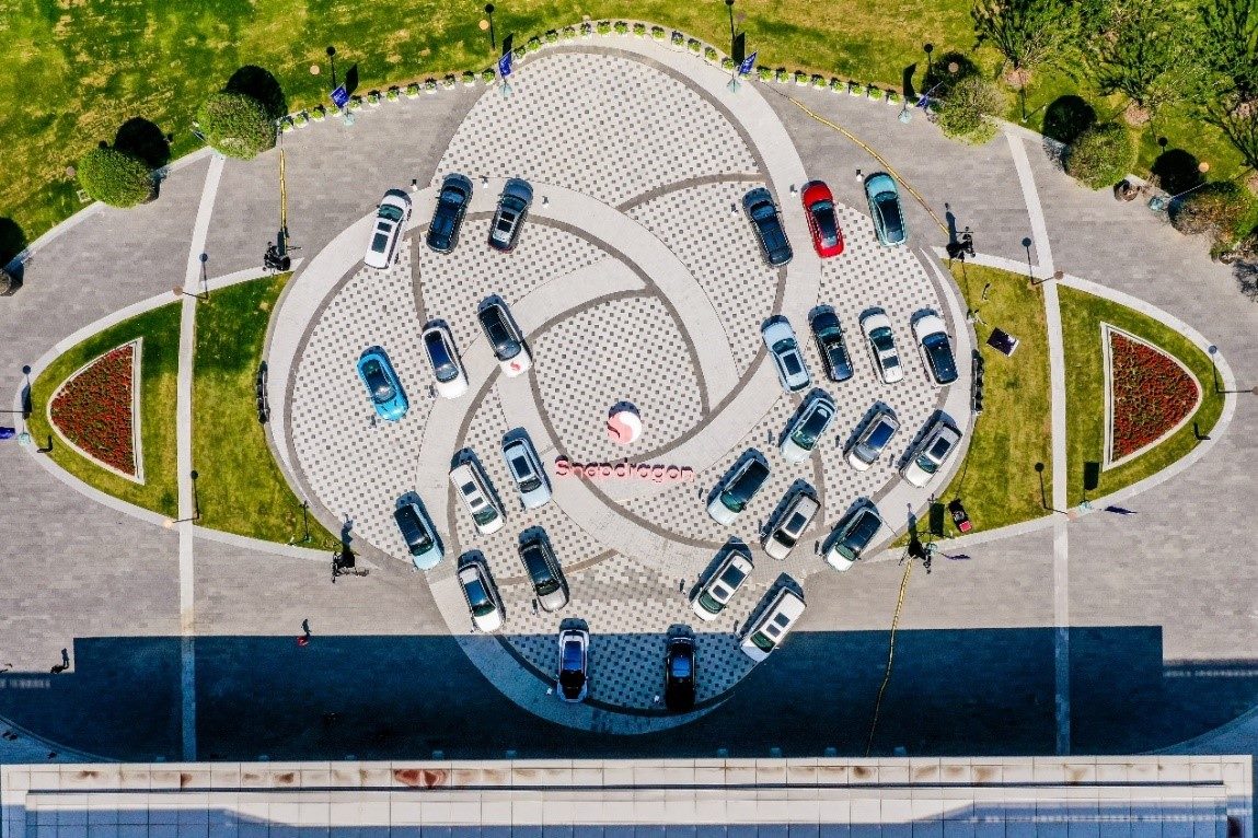 峰會戶外整車展示區(qū)俯瞰圖。（受訪者供圖）