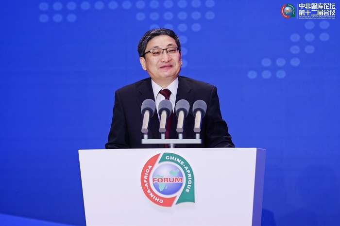 中國政府非洲事務(wù)特別代表劉豫錫在中非智庫論壇第十二屆會(huì)議開幕式上發(fā)表致辭。浙江師范大學(xué)非洲研究院供圖