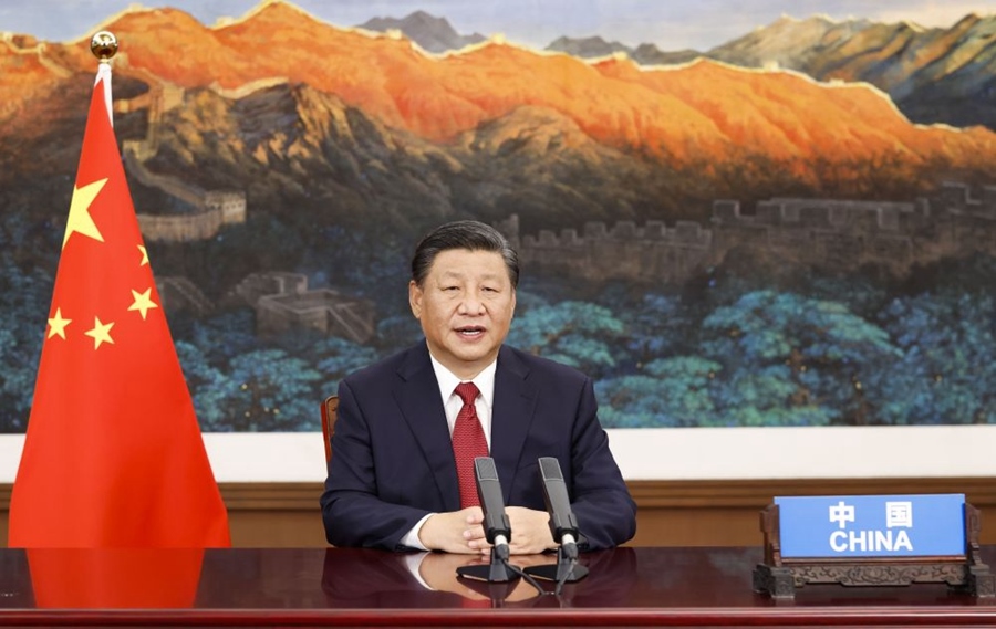 2021年9月21日，國家主席習(xí)近平在北京以視頻方式出席第七十六屆聯(lián)合國大會(huì)一般性辯論并發(fā)表題為《堅(jiān)定信心 共克時(shí)艱 共建更加美好的世界》的重要講話。