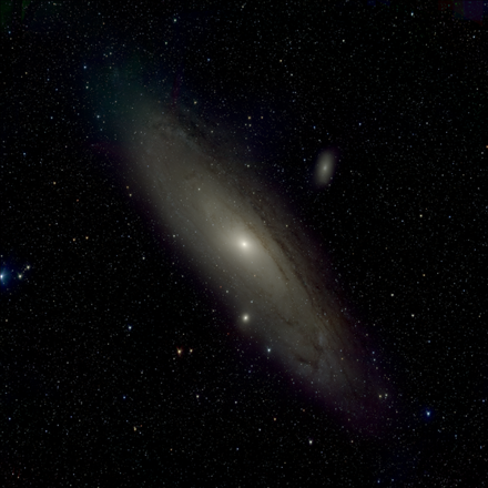 墨子巡天望遠鏡首光獲取的仙女座星系圖片。（中國科學技術(shù)大學供圖）