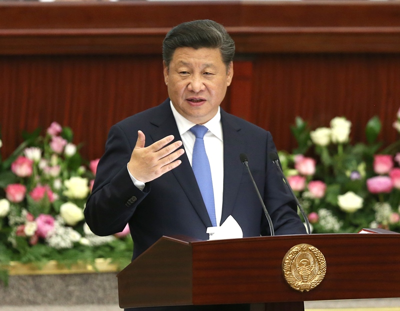 2016年6月22日，國家主席習(xí)近平在塔什干烏茲別克斯坦最高會(huì)議立法院發(fā)表題為《攜手共創(chuàng)絲綢之路新輝煌》的重要演講。