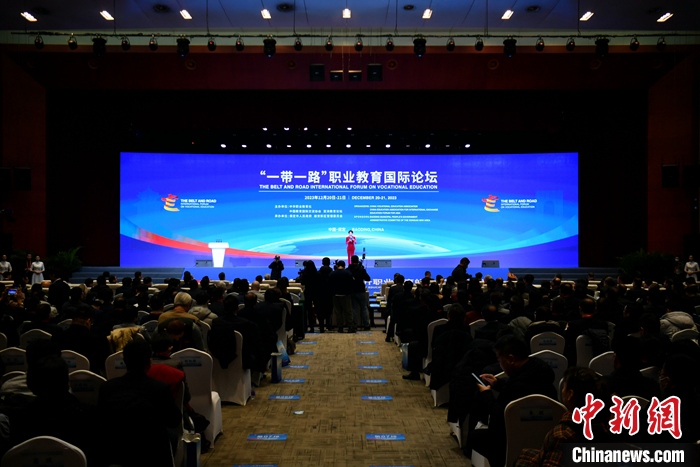 圖為 “一帶一路”職業(yè)教育國際論壇現(xiàn)場。 中新社記者 韓冰 攝