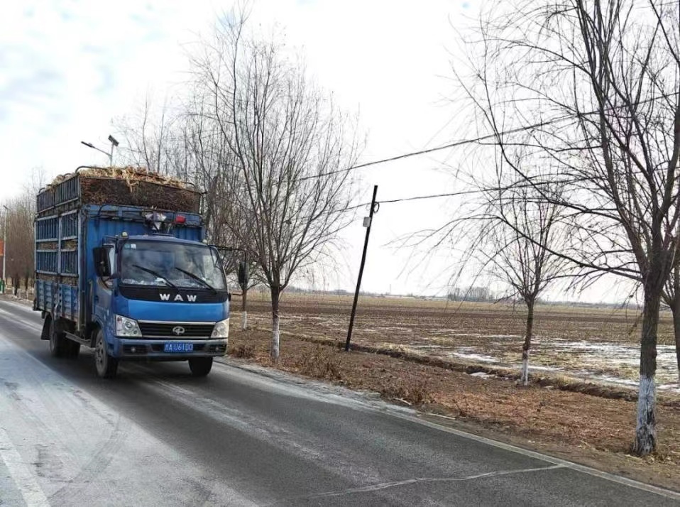 貨車行駛在公主嶺市農(nóng)村公路上。公主嶺市委宣傳部供圖