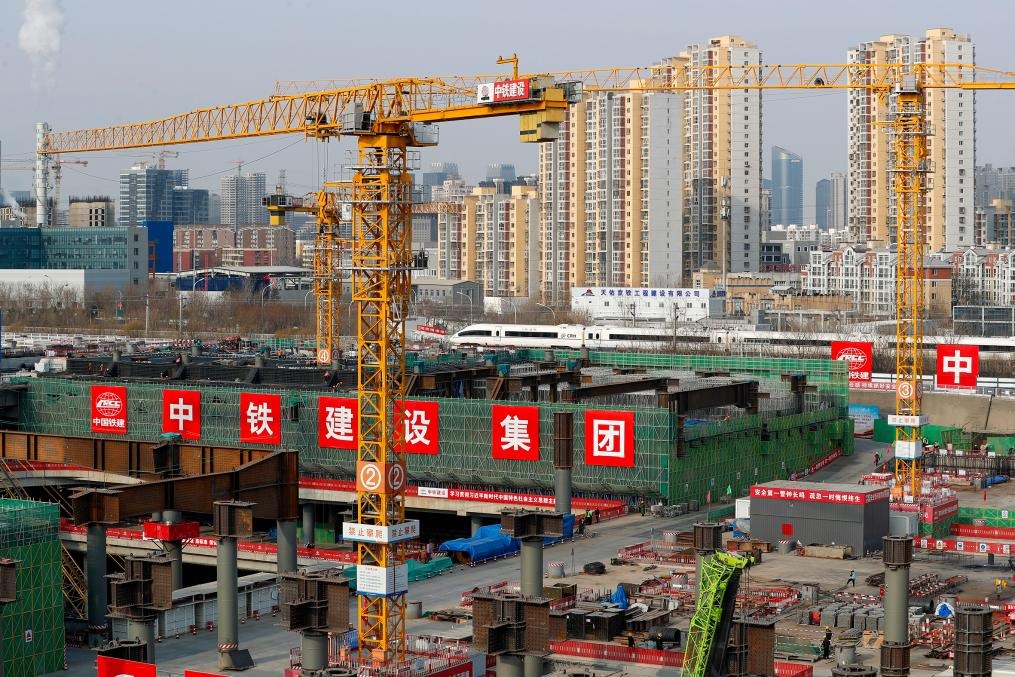 2月2日，北京城市副中心站綜合交通樞紐工程建設(shè)現(xiàn)場。新華社記者 李木子 攝