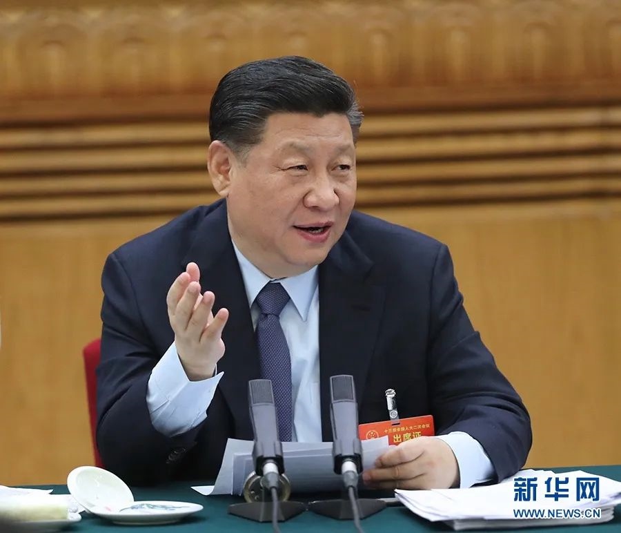 2019年3月7日，習(xí)近平參加十三屆全國人大二次會(huì)議甘肅代表團(tuán)的審議。新華社記者 鞠鵬 攝