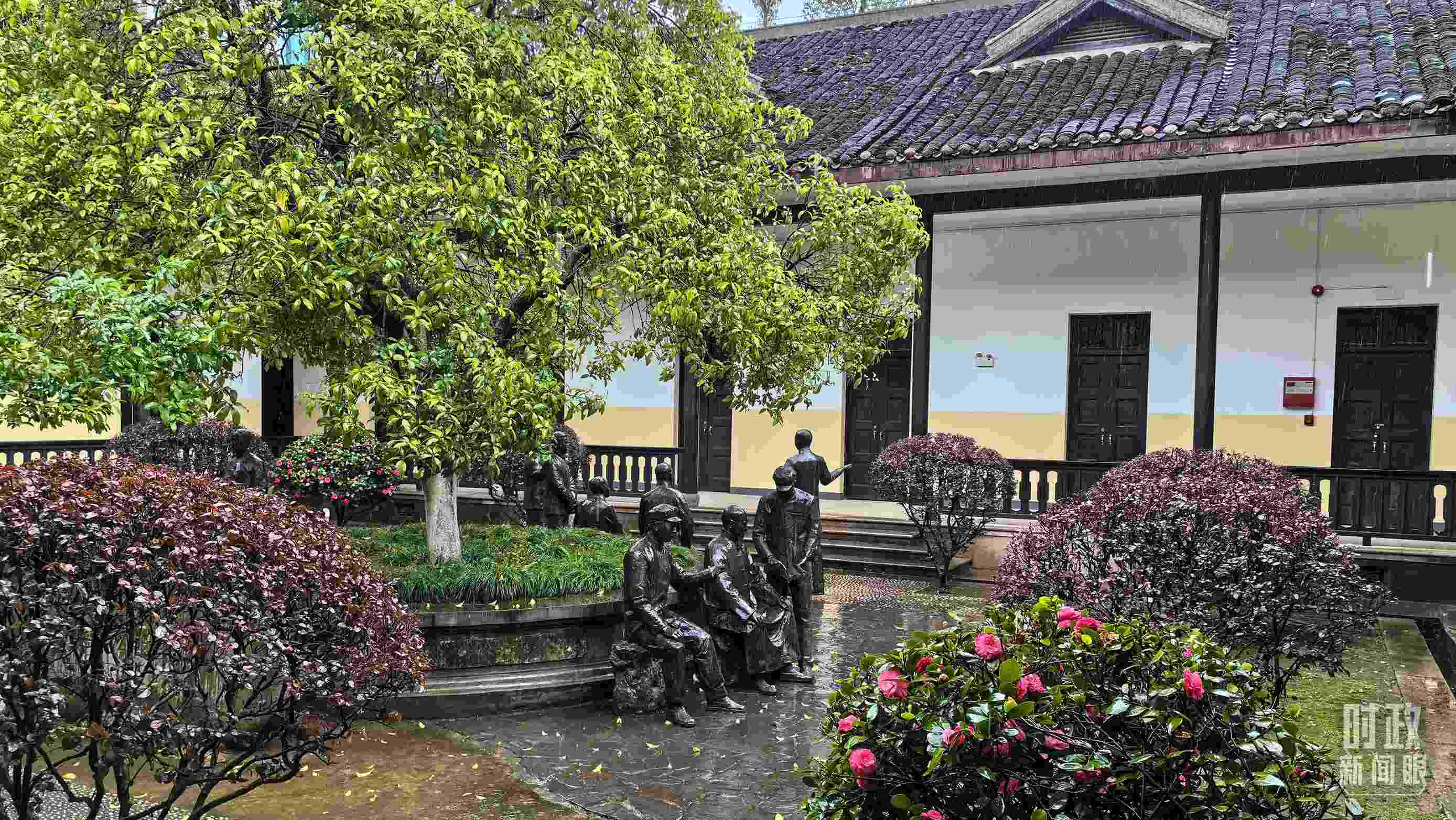 △湖南第一師范學院（城南書院校區(qū)）校園里。（總臺央視記者趙化拍攝）
