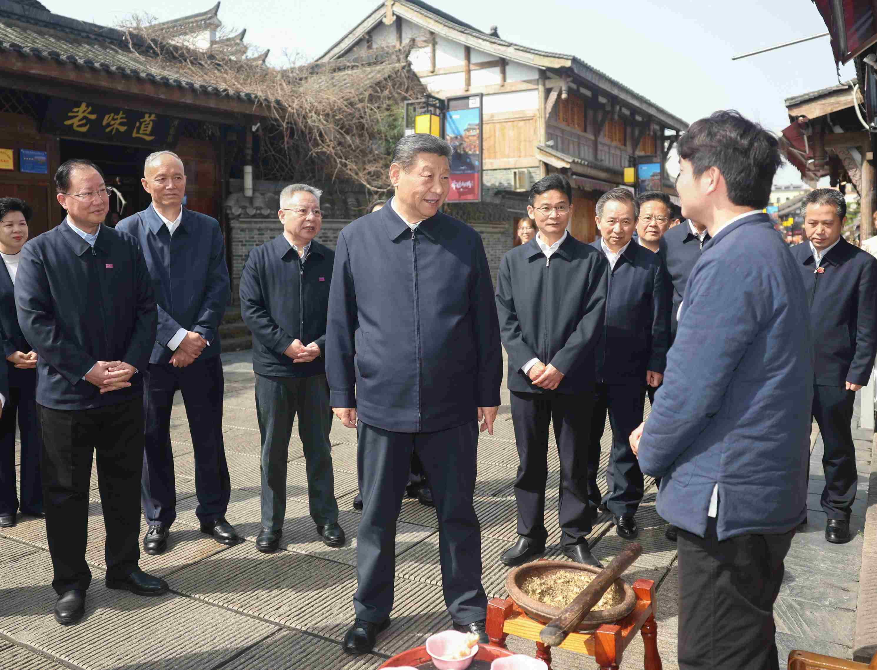 △ 2024年3月19日，習近平總書記在湖南常德河街考察。