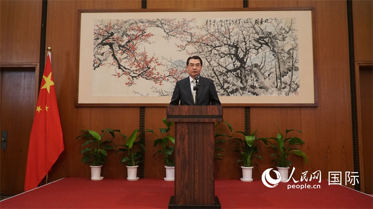中國(guó)駐日本大使吳江浩致辭。人民網(wǎng) 蔣曉辰攝