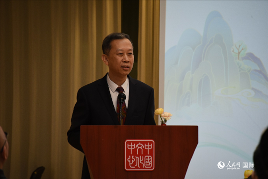 中國駐瑞典大使崔愛民致辭。人民網(wǎng)記者 殷淼攝