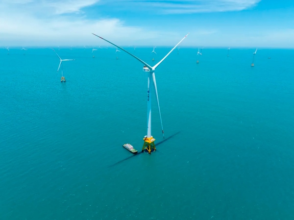 全球首臺(tái)16兆瓦海上風(fēng)電機(jī)組于2023年6月并網(wǎng)發(fā)電。韓磊攝