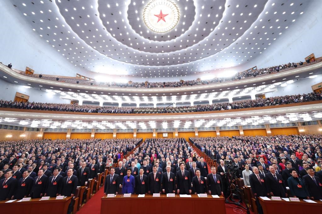 2024年3月5日，第十四屆全國人民代表大會(huì)第二次會(huì)議在北京人民大會(huì)堂開幕。新華社記者 黃敬文 攝