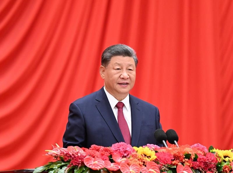 △2024年9月30日，慶祝中華人民共和國成立75周年招待會在北京人民大會堂隆重舉行。習(xí)近平總書記出席招待會并發(fā)表重要講話。