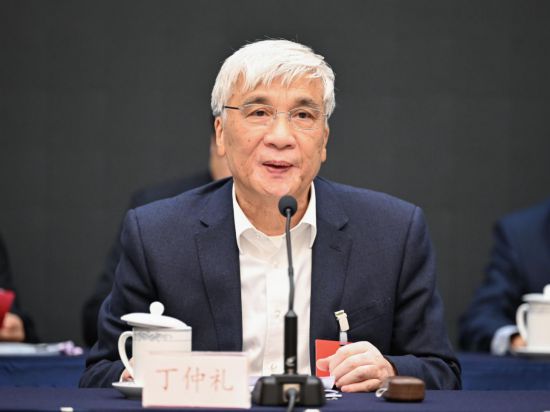 全國(guó)人大常委會(huì)副委員長(zhǎng)、歐美同學(xué)會(huì)會(huì)長(zhǎng)丁仲禮作工作報(bào)告