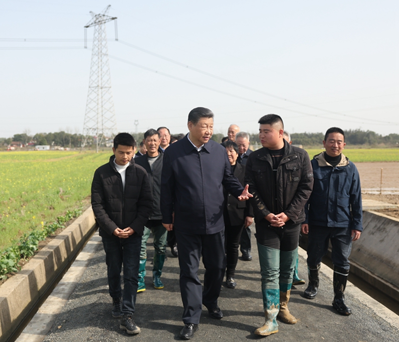 2024年3月19日，習(xí)近平總書記在湖南常德港中坪村考察。