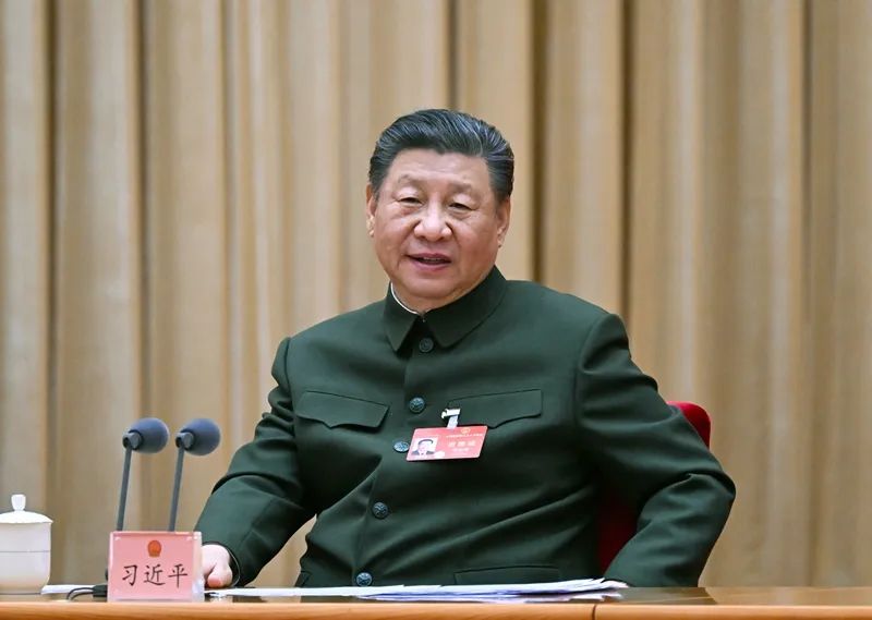 2024年3月7日下午，習(xí)近平出席十四屆全國人大二次會議解放軍和武警部隊代表團全體會議并發(fā)表重要講話。新華社記者 李剛 攝