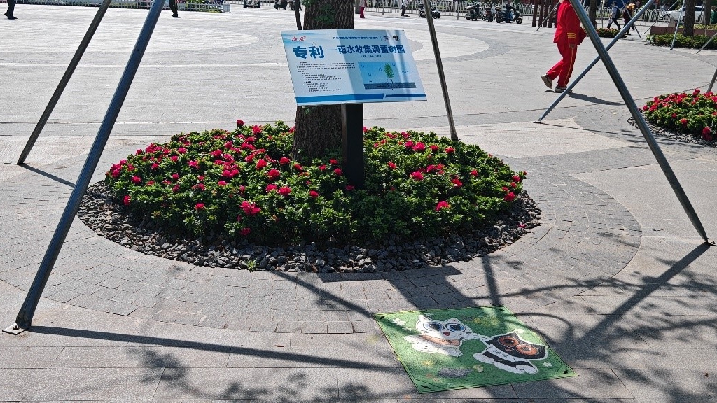 廣安“雨水收集調(diào)蓄樹池”，已在市內(nèi)公園落地運(yùn)用。受訪者供圖