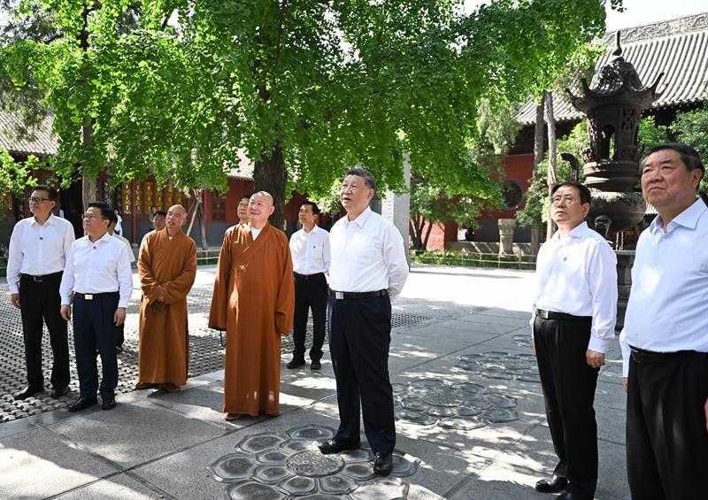 △2025年5月19日，習近平總書記在河南洛陽白馬寺考察。